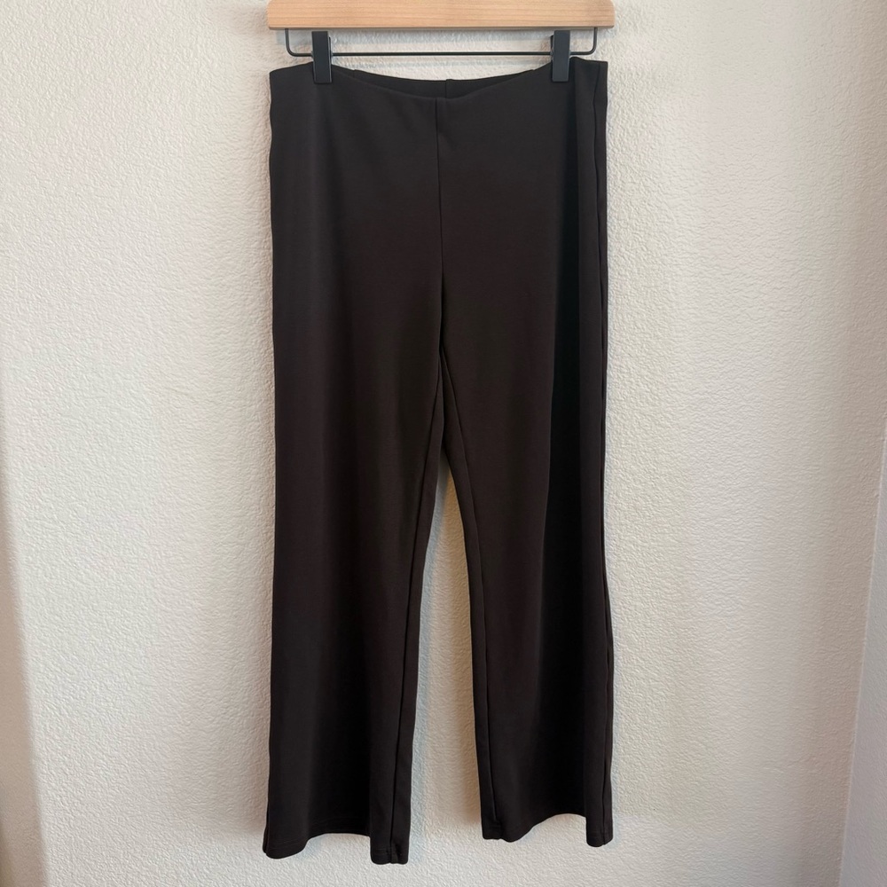 Eileen Fisher Pull On Straight Pants Size XS Chocolate Brown Viscose Nylon